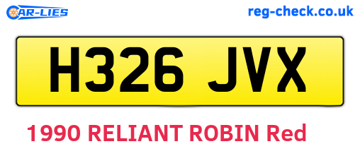 H326JVX are the vehicle registration plates.