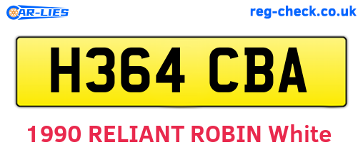 H364CBA are the vehicle registration plates.