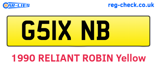 G51XNB are the vehicle registration plates.