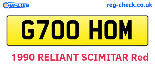 G700HOM are the vehicle registration plates.