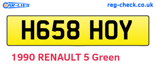 H658HOY are the vehicle registration plates.