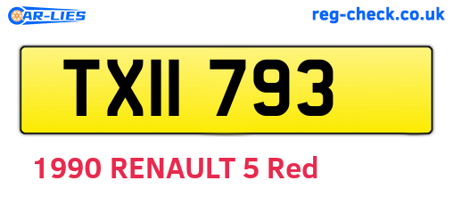 TXI1793 are the vehicle registration plates.