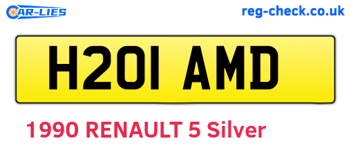 H201AMD are the vehicle registration plates.