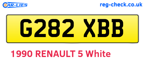 G282XBB are the vehicle registration plates.