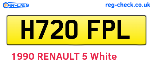 H720FPL are the vehicle registration plates.