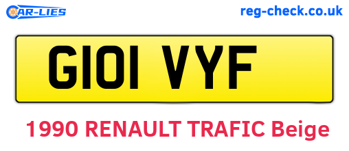 G101VYF are the vehicle registration plates.