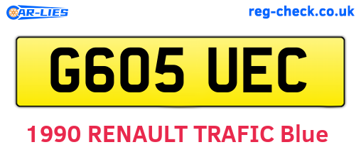 G605UEC are the vehicle registration plates.