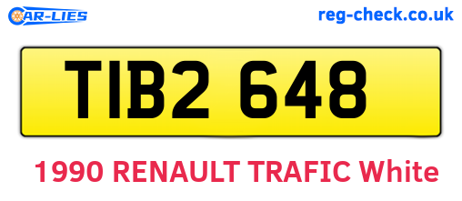 TIB2648 are the vehicle registration plates.