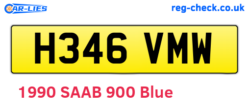 H346VMW are the vehicle registration plates.