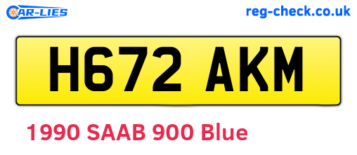 H672AKM are the vehicle registration plates.
