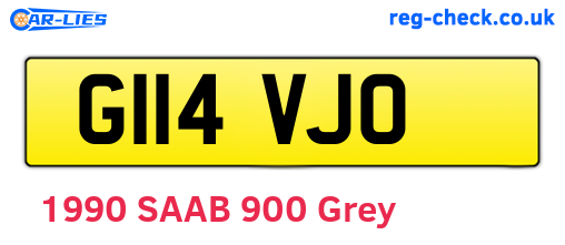 G114VJO are the vehicle registration plates.