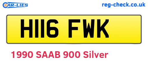 H116FWK are the vehicle registration plates.