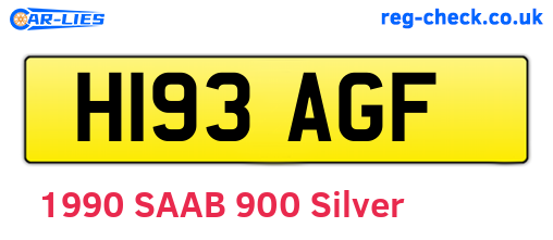 H193AGF are the vehicle registration plates.