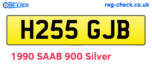 H255GJB are the vehicle registration plates.