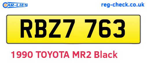 RBZ7763 are the vehicle registration plates.