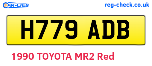 H779ADB are the vehicle registration plates.