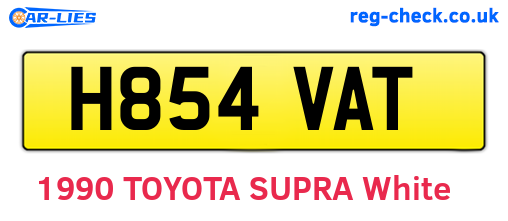 H854VAT are the vehicle registration plates.