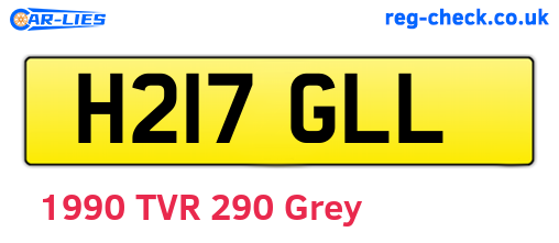 H217GLL are the vehicle registration plates.