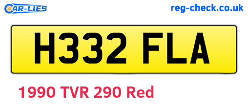 H332FLA are the vehicle registration plates.