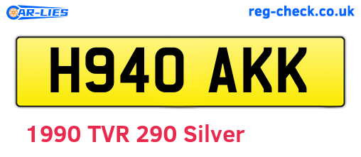 H940AKK are the vehicle registration plates.