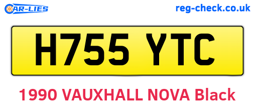 H755YTC are the vehicle registration plates.