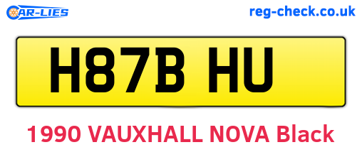 H87BHU are the vehicle registration plates.