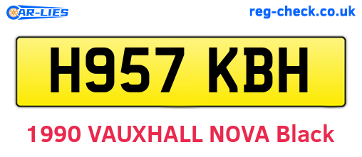 H957KBH are the vehicle registration plates.