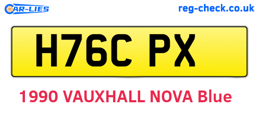H76CPX are the vehicle registration plates.