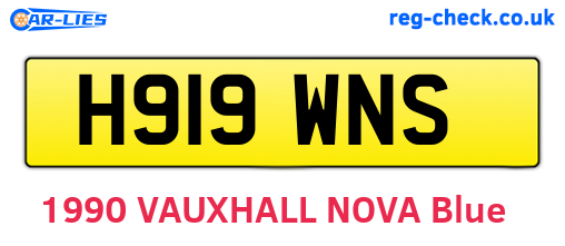 H919WNS are the vehicle registration plates.