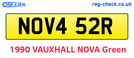 NOV452R are the vehicle registration plates.