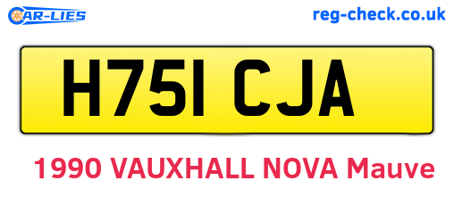 H751CJA are the vehicle registration plates.
