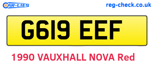 G619EEF are the vehicle registration plates.