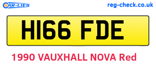 H166FDE are the vehicle registration plates.