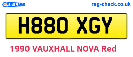 H880XGY are the vehicle registration plates.