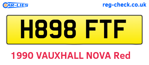 H898FTF are the vehicle registration plates.