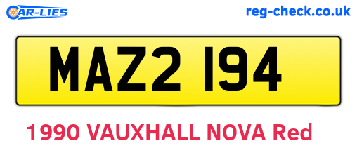 MAZ2194 are the vehicle registration plates.