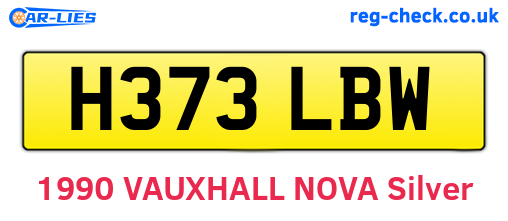 H373LBW are the vehicle registration plates.