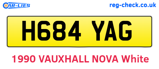 H684YAG are the vehicle registration plates.