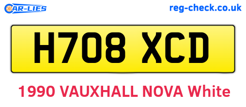 H708XCD are the vehicle registration plates.