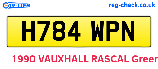 H784WPN are the vehicle registration plates.