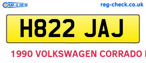 H822JAJ are the vehicle registration plates.