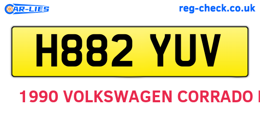 H882YUV are the vehicle registration plates.