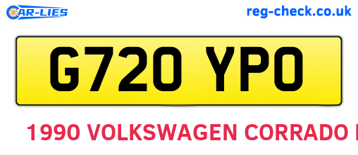 G720YPO are the vehicle registration plates.