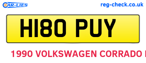 H180PUY are the vehicle registration plates.