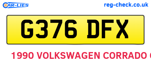 G376DFX are the vehicle registration plates.