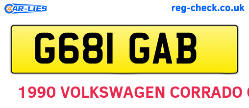 G681GAB are the vehicle registration plates.