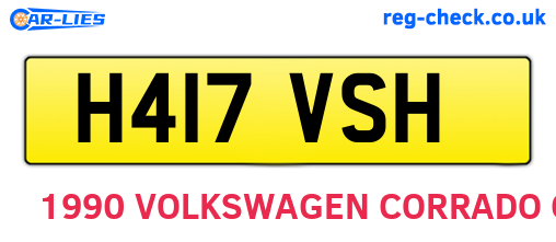 H417VSH are the vehicle registration plates.