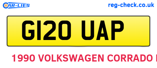G120UAP are the vehicle registration plates.