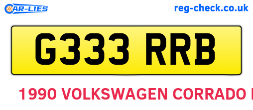 G333RRB are the vehicle registration plates.