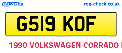G519KOF are the vehicle registration plates.